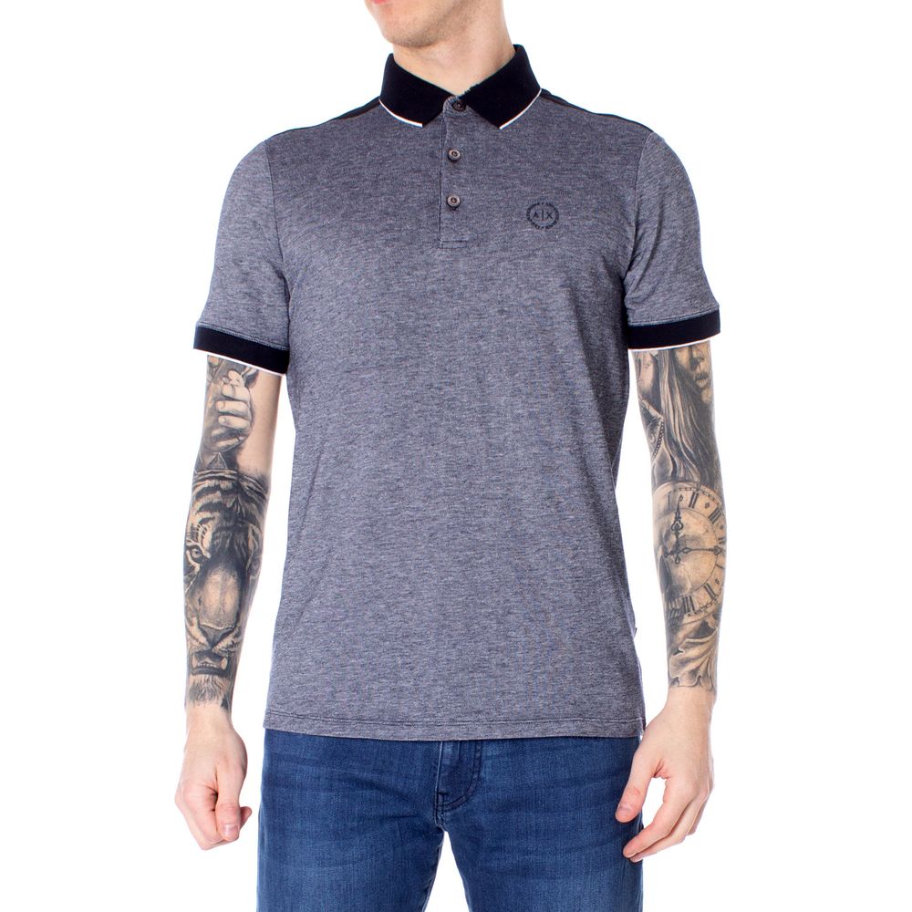 Armani Exchange Blaues Baumwoll-Poloshirt