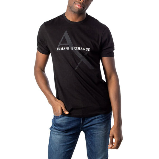 Armani Exchange Schwarzes T-Shirt aus Baumwolle