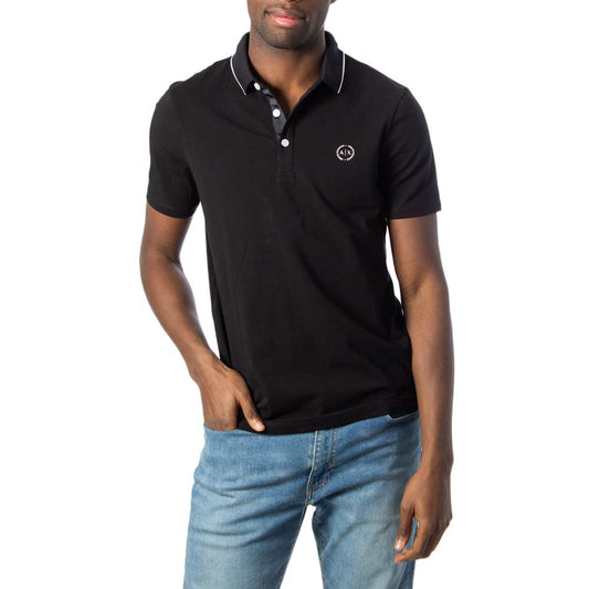 Armani Exchange Schwarzes Baumwoll-Poloshirt