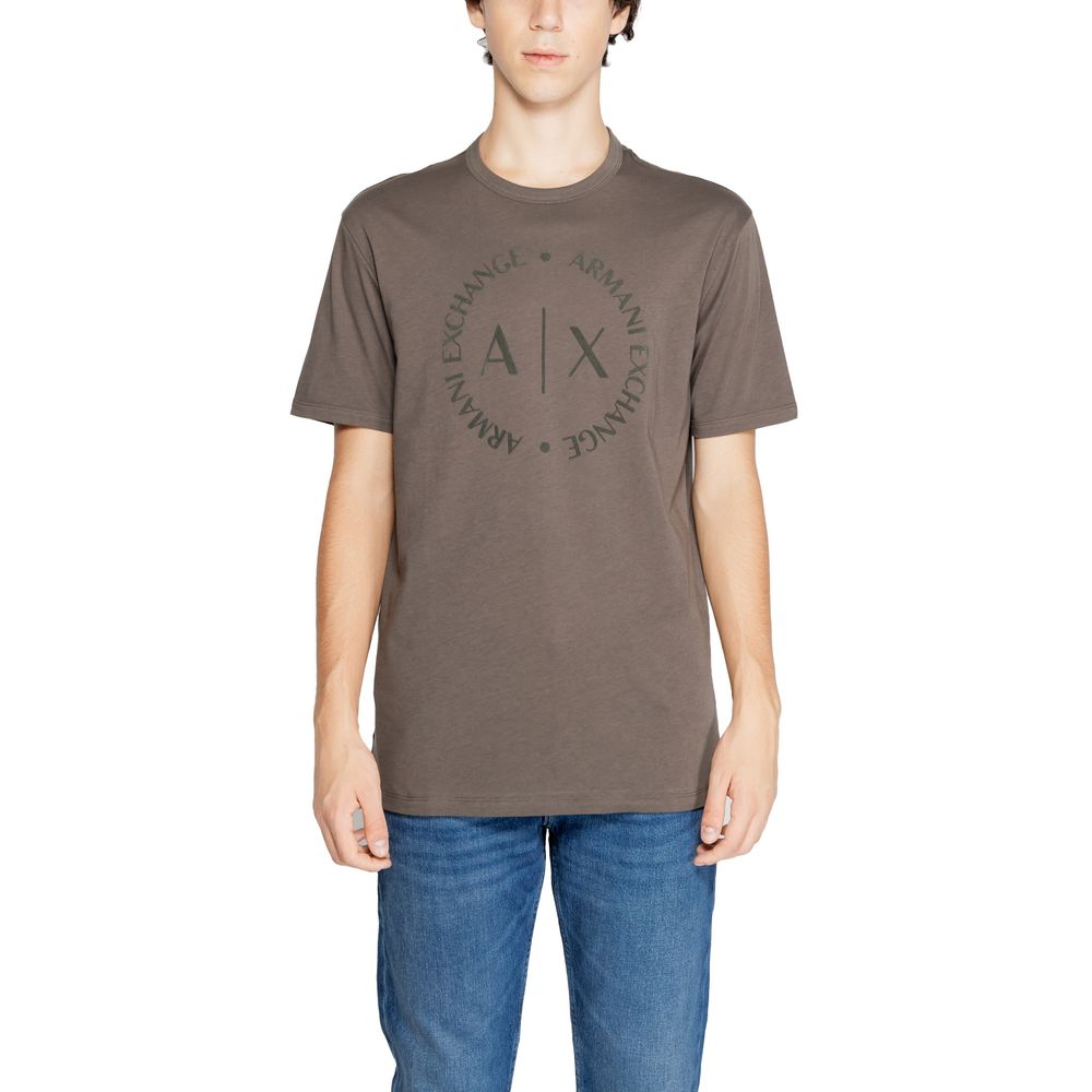 Armani Exchange T-Shirt aus brauner Baumwolle