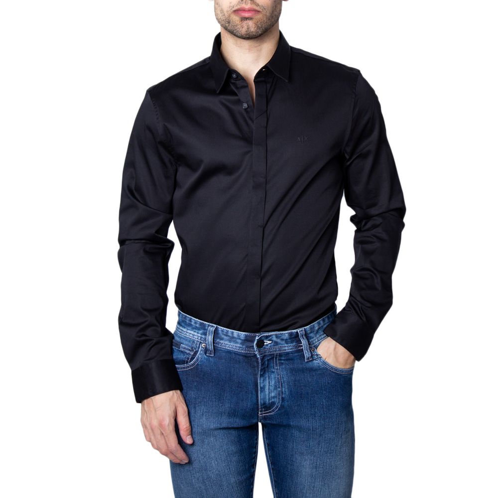 Armani Exchange Schwarzes Baumwollhemd