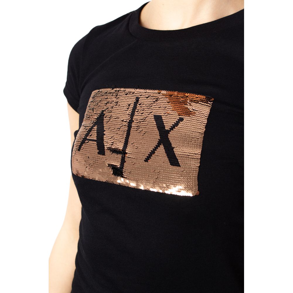 Armani Exchange Schwarze Baumwolle Tops & T-Shirt