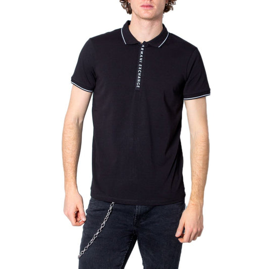 Armani Exchange Schwarzes Baumwoll-Poloshirt