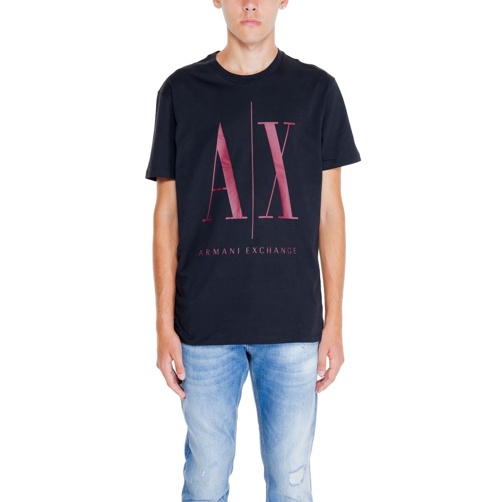 Armani Exchange Bordeauxfarbenes T-Shirt aus Baumwolle