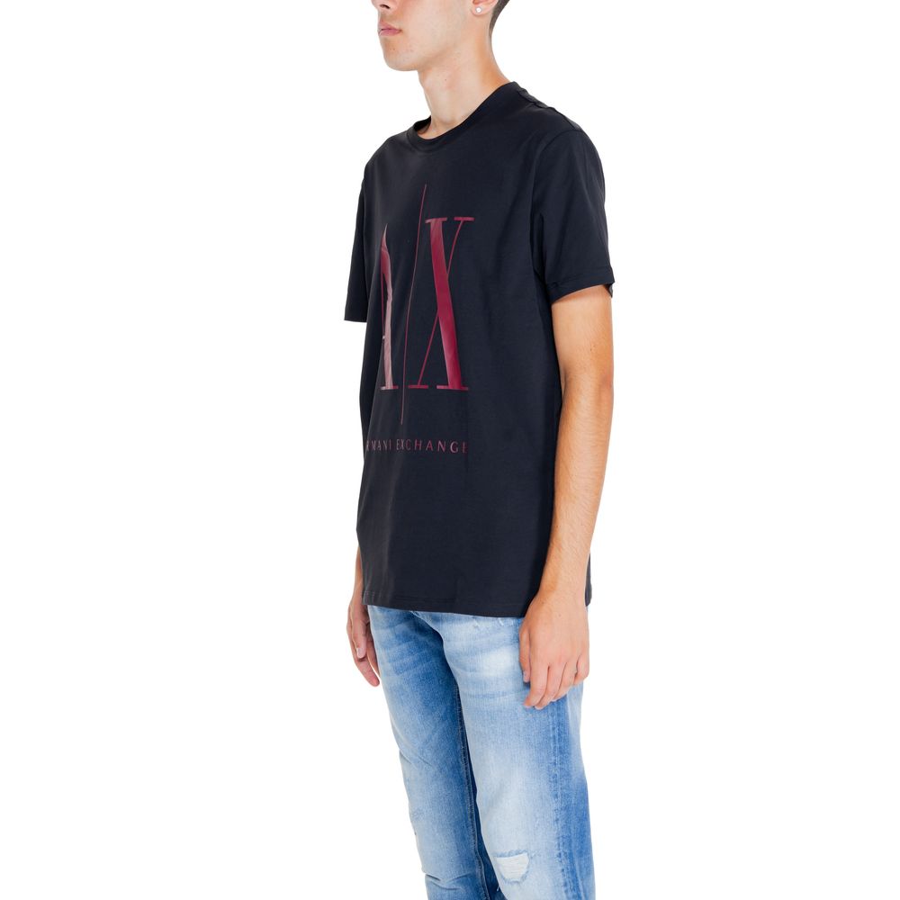 Armani Exchange Bordeauxfarbenes T-Shirt aus Baumwolle