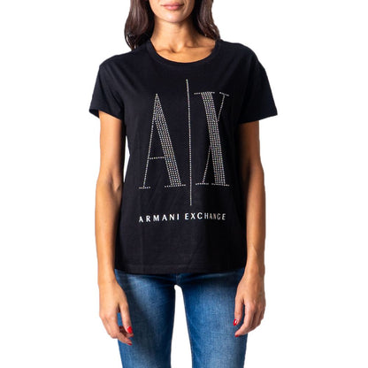 Armani Exchange Schwarze Baumwolle Tops & T-Shirt