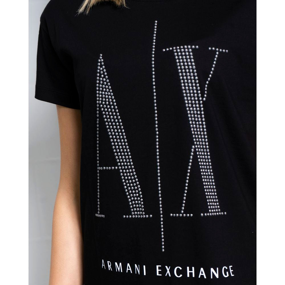 Armani Exchange Schwarze Baumwolle Tops & T-Shirt