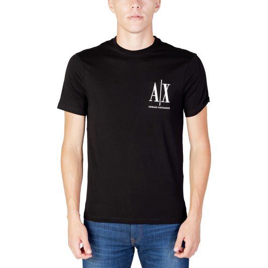 Armani Exchange Schwarzes T-Shirt aus Baumwolle