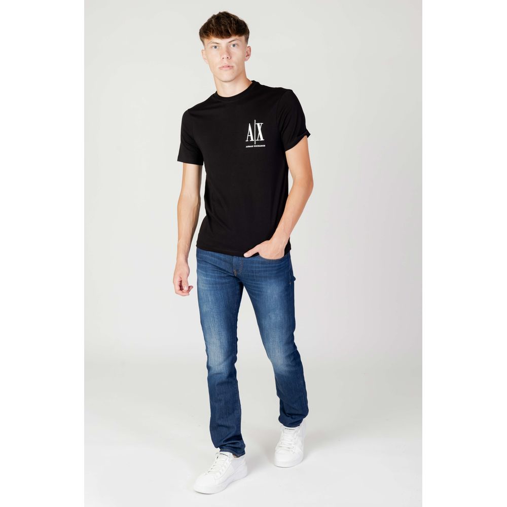 Armani Exchange Schwarzes T-Shirt aus Baumwolle