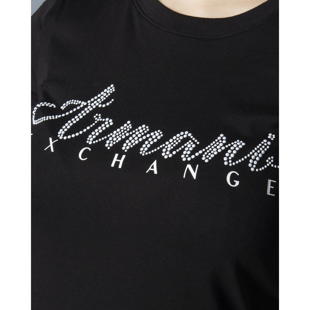 Armani Exchange Schwarze Baumwolle Tops & T-Shirt