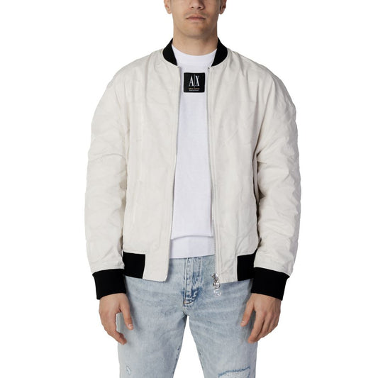 Armani Exchange Cremefarbene Polyester-Jacke