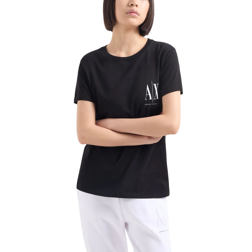 Armani Exchange Schwarze Baumwolle Tops & T-Shirt