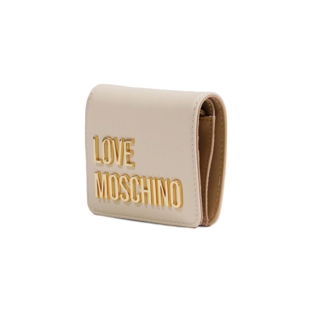 Love Moschino Beige Polyethylen Brieftasche