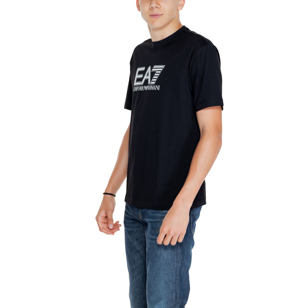 EA7 Emporio Armani Schwarzes T-Shirt aus Baumwolle