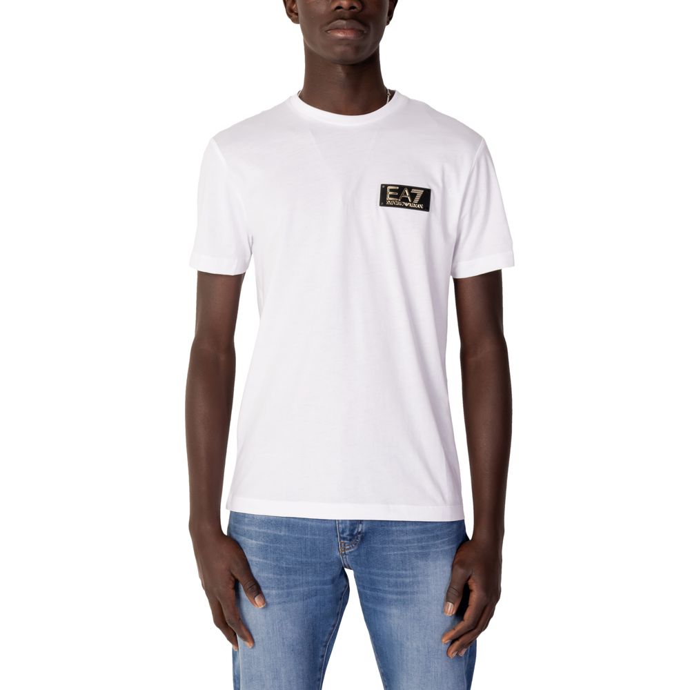 EA7 Emporio Armani T-Shirt aus weißer Baumwolle