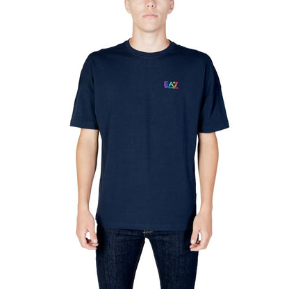 EA7 Emporio Armani T-Shirt aus blauer Baumwolle