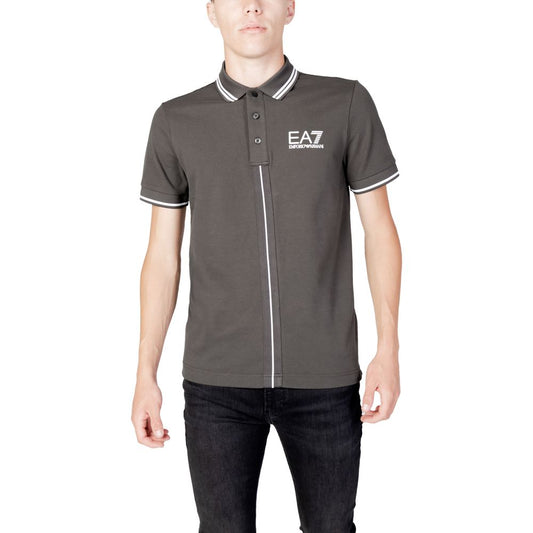 EA7 Emporio Armani Graues Baumwoll-Poloshirt