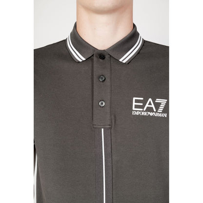 EA7 Emporio Armani Graues Baumwoll-Poloshirt