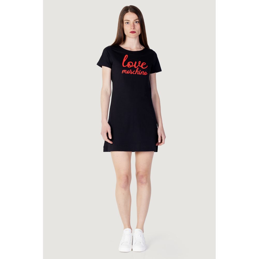 Love Moschino Schwarzes Baumwollkleid