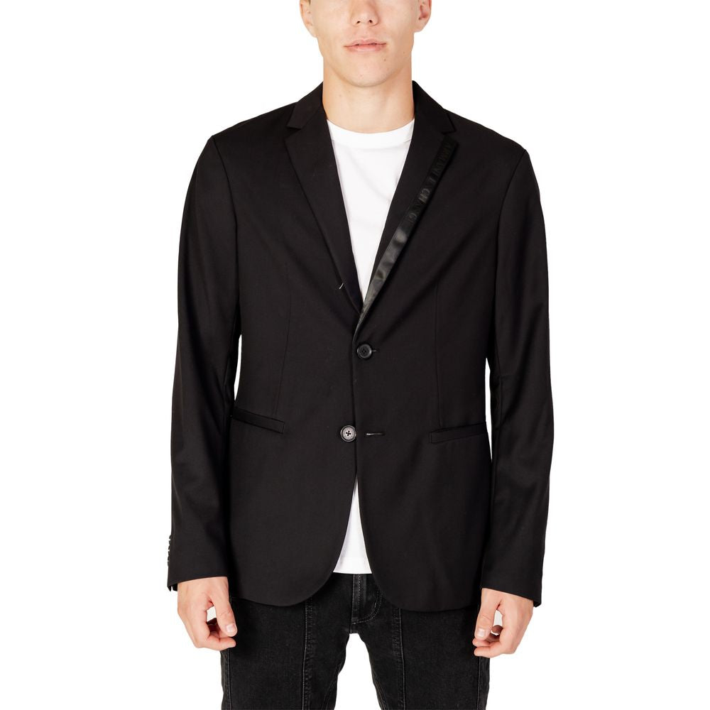 Armani Exchange Schwarzer Polyester-Blazer