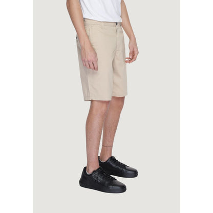 Armani Exchange Beigefarbene Baumwollshorts