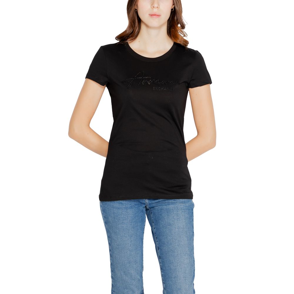 Armani Exchange Schwarze Baumwolle Tops & T-Shirt