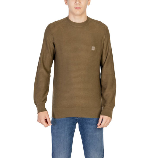 Hugo Boss Grüner Baumwollpullover