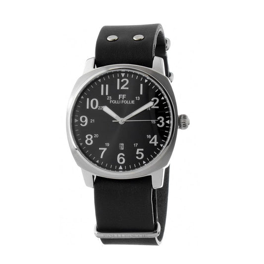 Folli Follie Schwarze Lederuhr