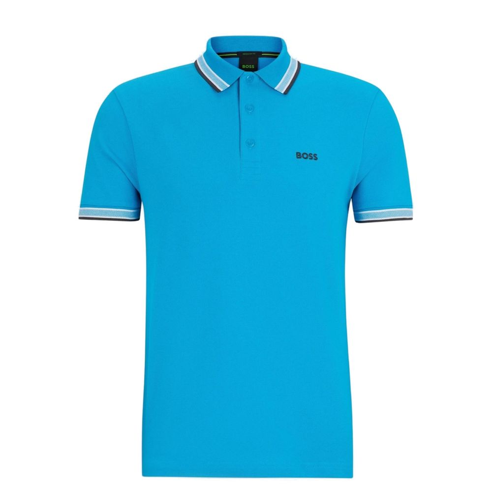 Hugo Boss Türkisfarbenes Baumwoll-Poloshirt