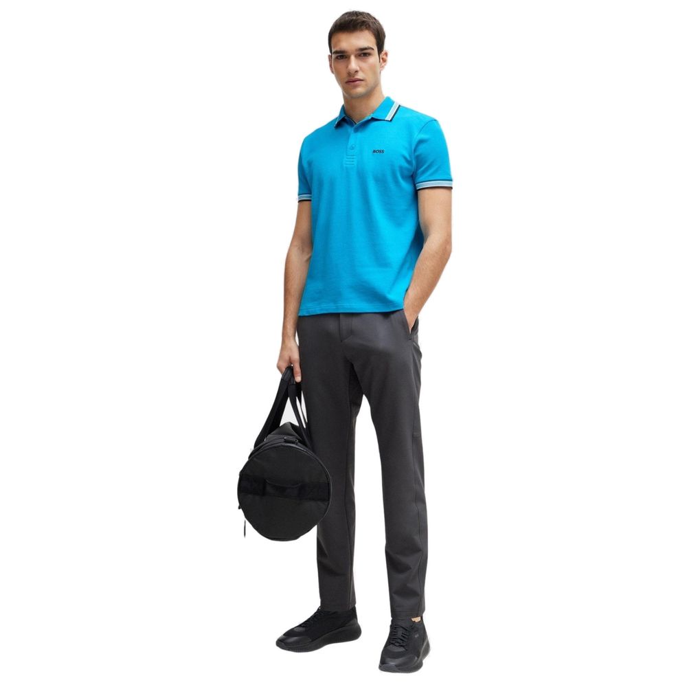 Hugo Boss Türkisfarbenes Baumwoll-Poloshirt