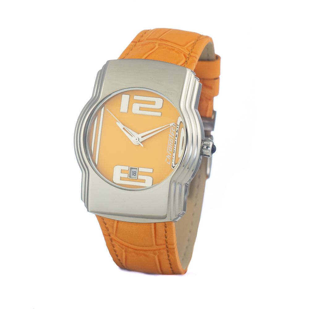 Chronotech Orangefarbene Lederuhr