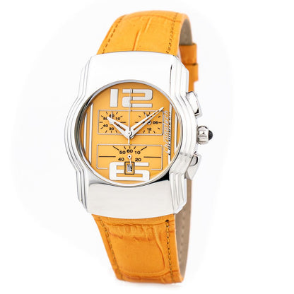 Chronotech Orangefarbene Lederuhr