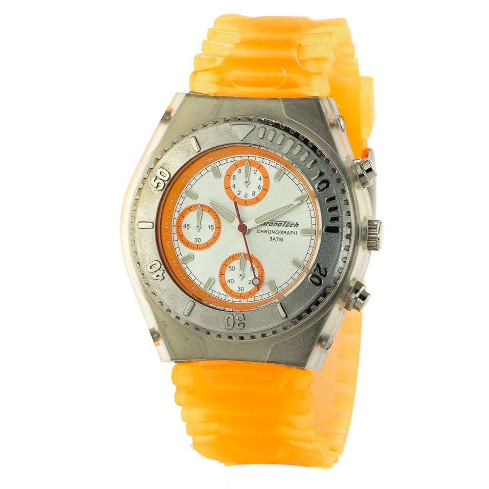 Chronotech Orangefarbene Gummiuhr