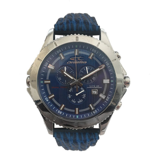 Chronotech Blaue Lederuhr