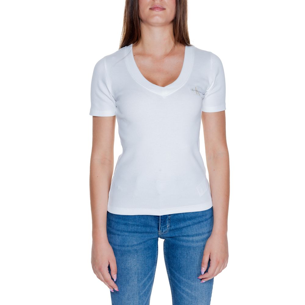 Calvin Klein Jeans Weiße Baumwolle Rigenerato Tops & T-Shirt