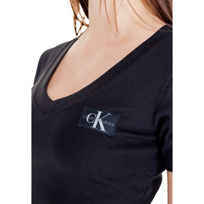 Calvin Klein Jeans Schwarze Baumwolle Rigenerato Tops & T-Shirt