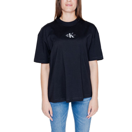 Calvin Klein Jeans Schwarze Baumwolle Tops & T-Shirt