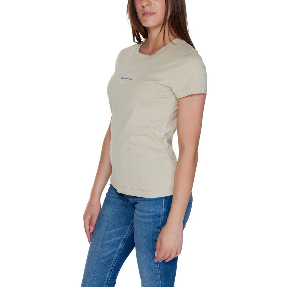 Calvin Klein Jeans Beige Baumwolle Rigenerato Tops & T-Shirt