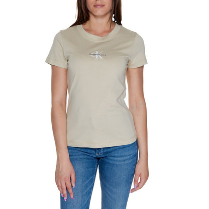 Calvin Klein Jeans Beige Baumwolle Rigenerato Tops & T-Shirt