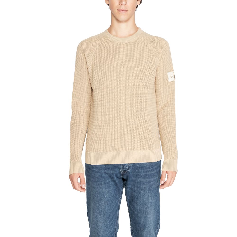 Calvin Klein Jeans Pullover aus Bio-Baumwolle in Beige