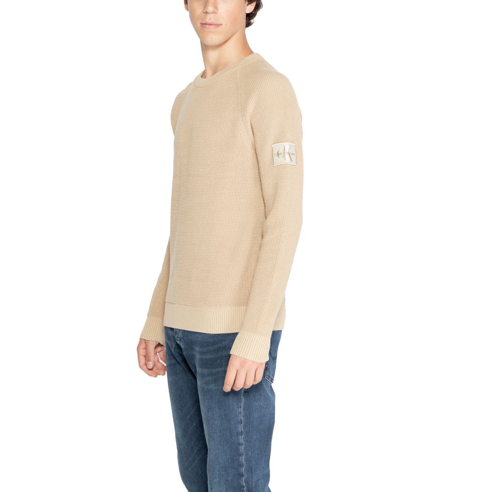 Calvin Klein Jeans Pullover aus Bio-Baumwolle in Beige