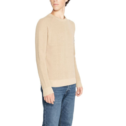 Calvin Klein Jeans Pullover aus Bio-Baumwolle in Beige