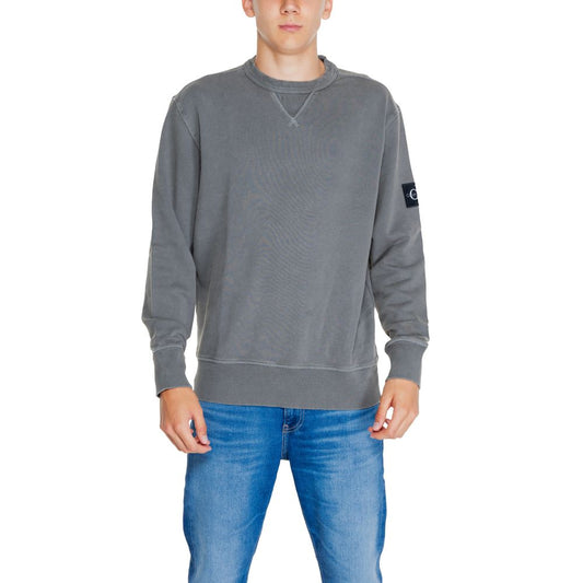 Calvin Klein Jeans Grauer Rigenerato-Pullover aus Baumwolle