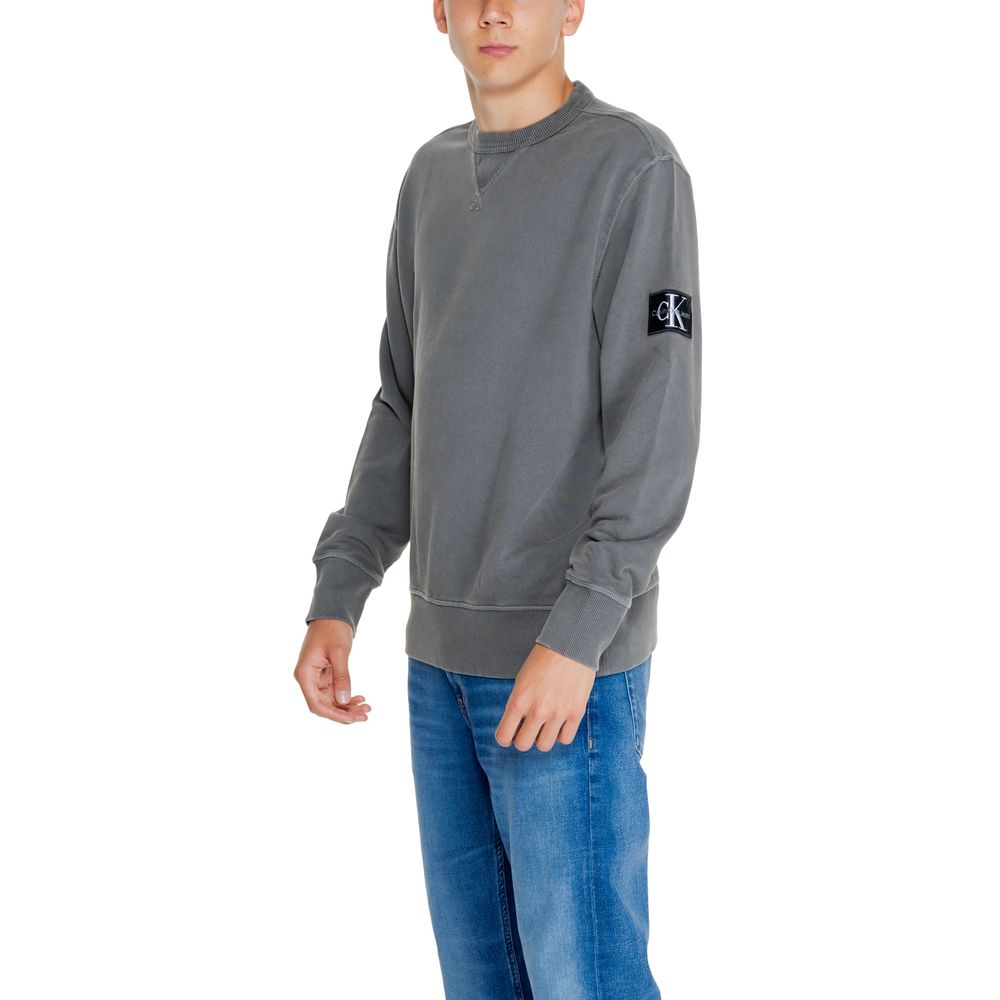 Calvin Klein Jeans Grauer Rigenerato-Pullover aus Baumwolle