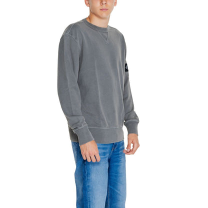 Calvin Klein Jeans Grauer Rigenerato-Pullover aus Baumwolle