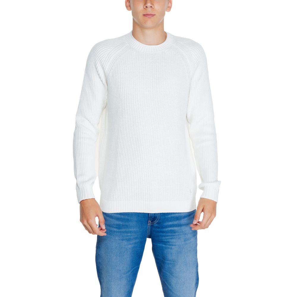 Calvin Klein Jeans Weißer Pullover aus Bio-Baumwolle