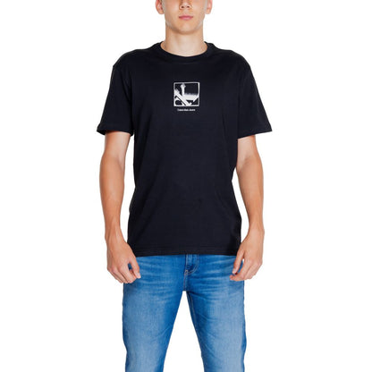 Calvin Klein Jeans Schwarzes T-Shirt aus Baumwolle Rigenerato