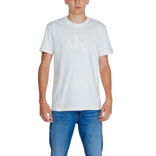 Calvin Klein Jeans T-Shirt aus cremefarbener Baumwolle