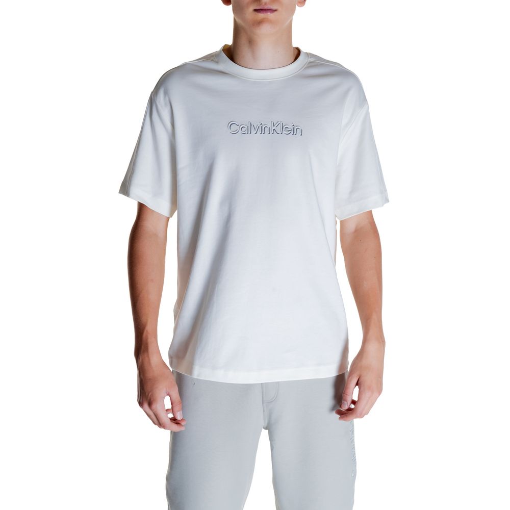 Calvin Klein T-Shirt aus cremefarbener Baumwolle