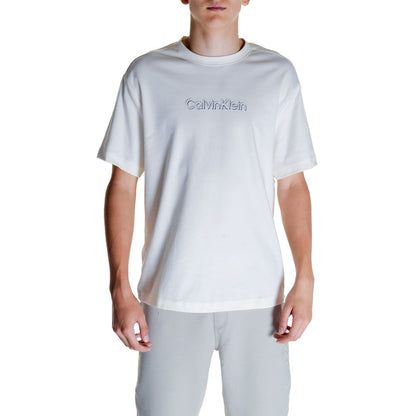 Calvin Klein T-Shirt aus cremefarbener Baumwolle